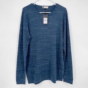 Dressmann Cotton Round Neck Sweater Heather Blue Knit‎